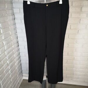Lauren Ralph Lauren Ladies Size 16W Black Straight Legs 100% Wool Dress Pants